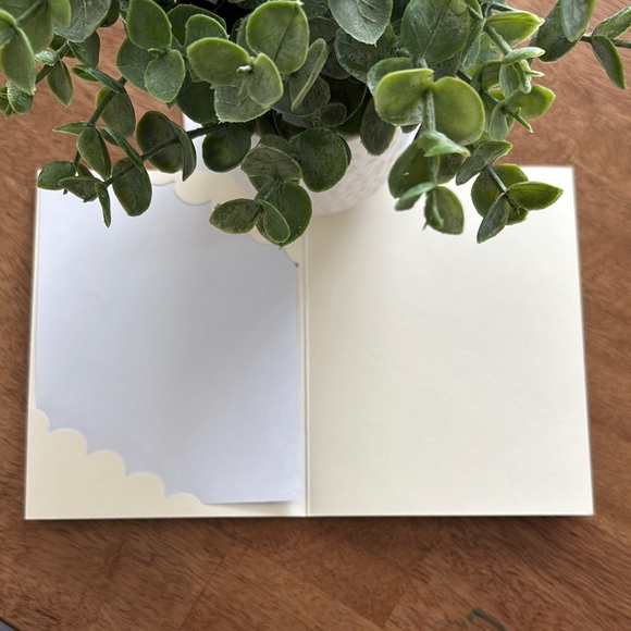 Cream and Green Thank You Card with Ornate Design - Picture 3 of 3